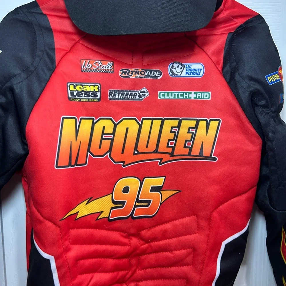 Kids size small (4-6) cars lightning McQueen drivers suit costume - Picture 2 of 13